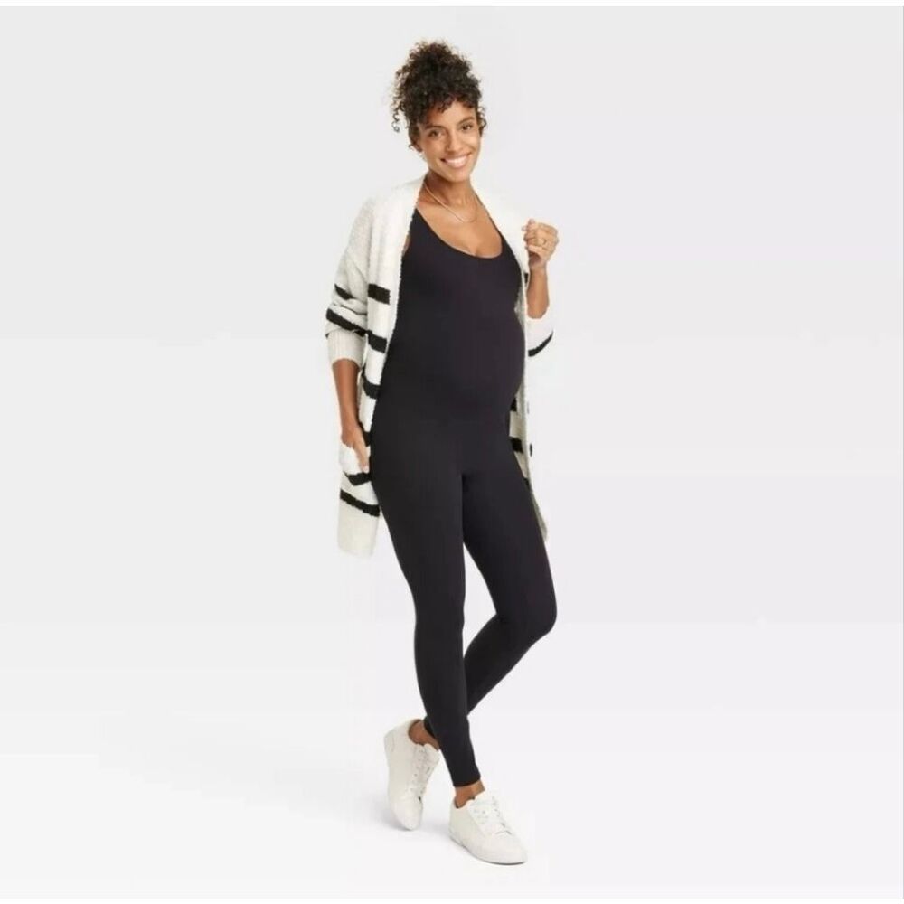 Isabel Maternity Ingrid & Isabel Black Sleeveless  Soft Stretchy Jumpsuit New
